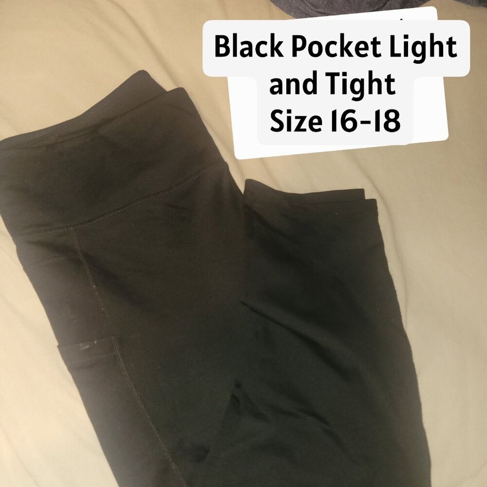 Zyia Active Black Pocket Light n Tight Hi-Rise 7/8th Legging